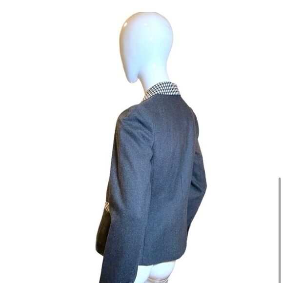 Vintage Plaid Checkerboard Double Breasted Jacket Grey Medium - Picture 4 of 15